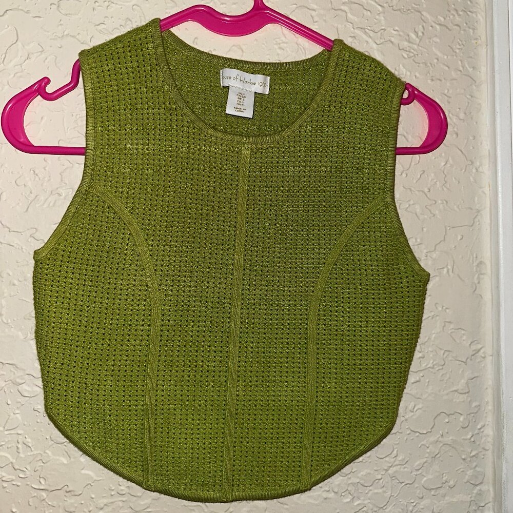 Green Mesh Crop Top